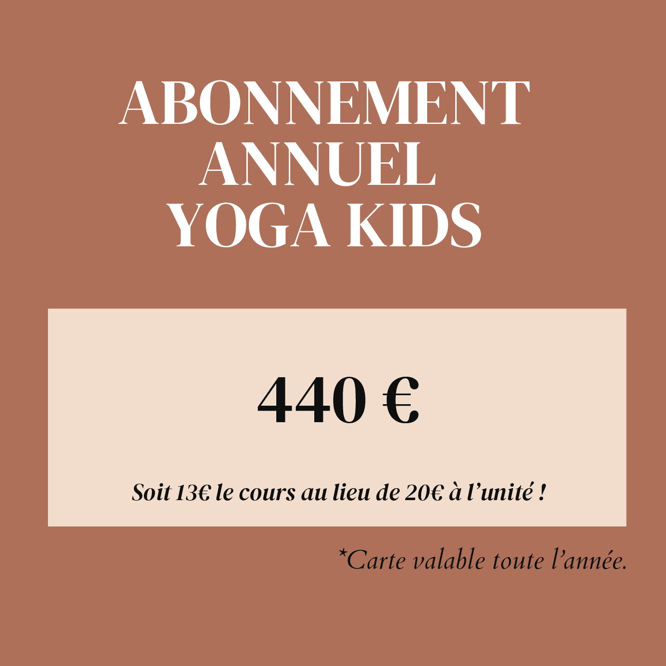 Abonnement annuel Yoga Kids