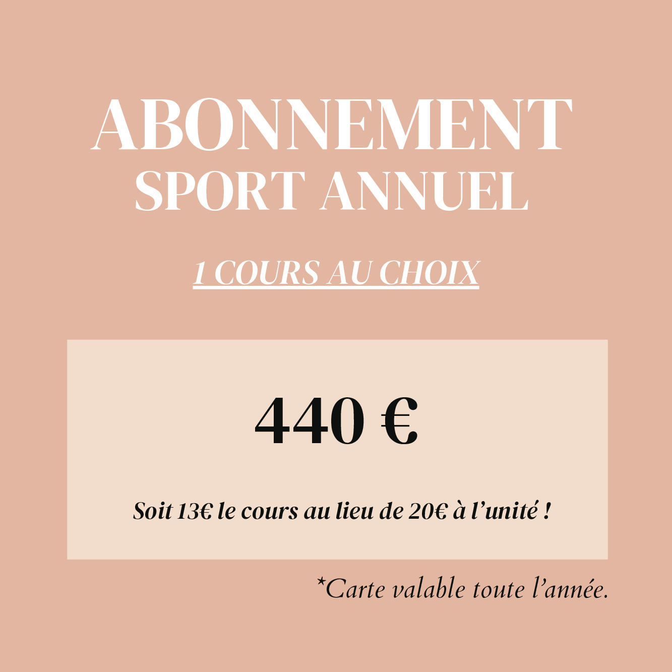 Abonnement Annuel Sport